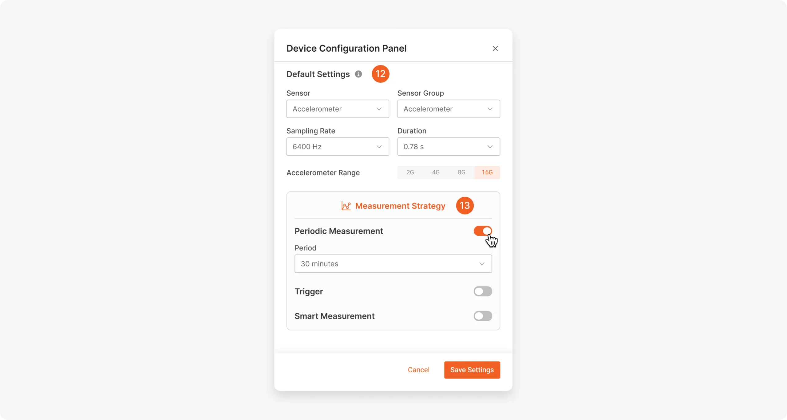 Device Configuration Panel