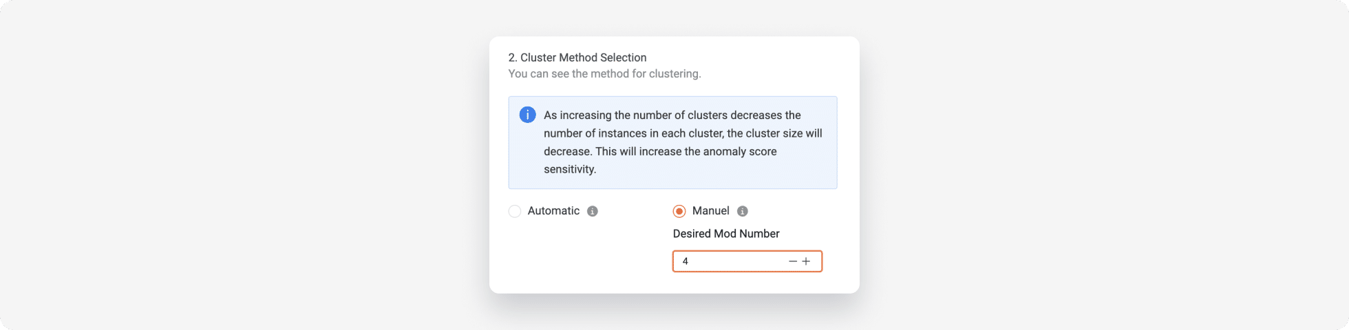 Training method for clustering