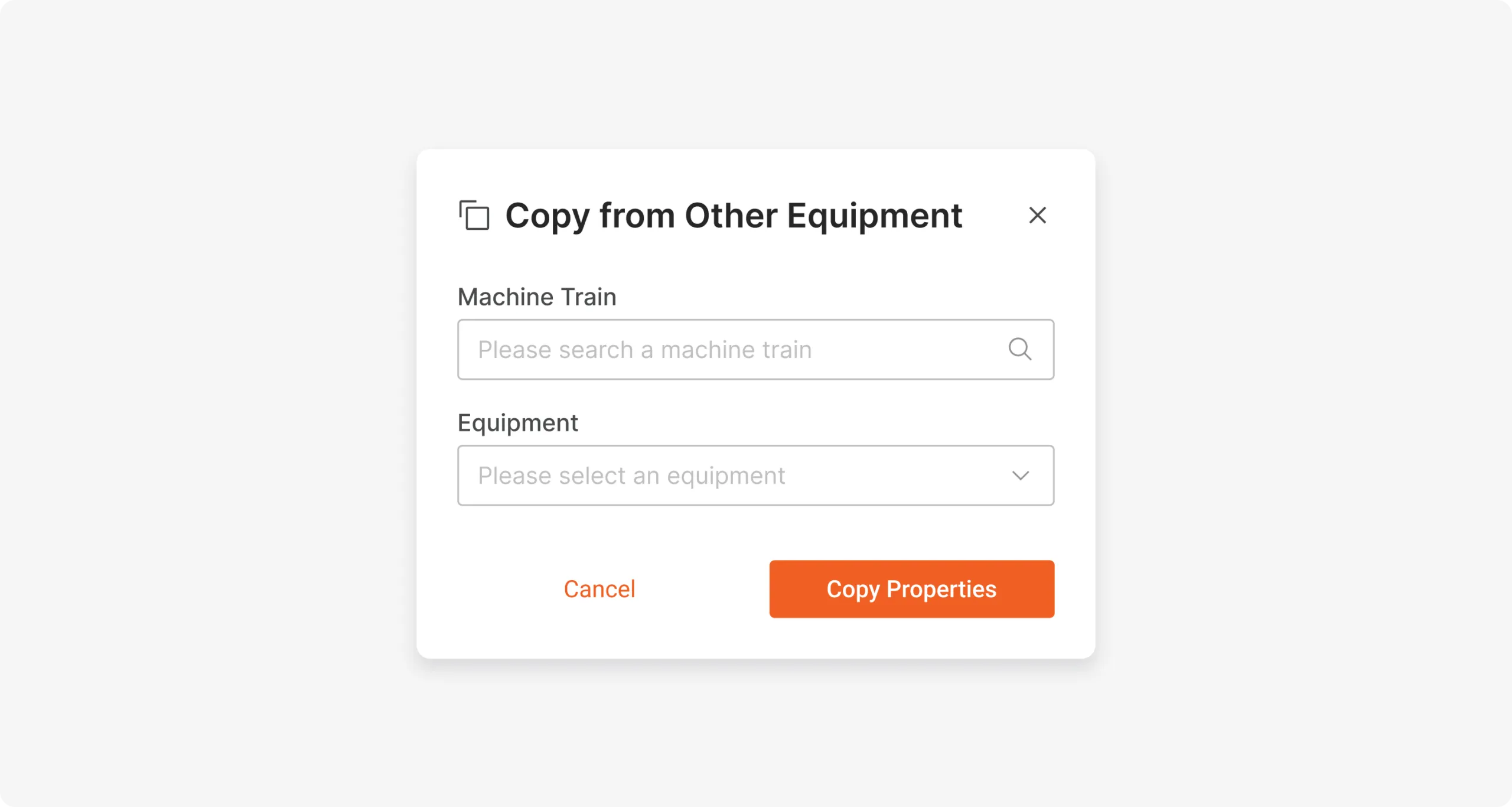 Copy Properties from Other Equipment